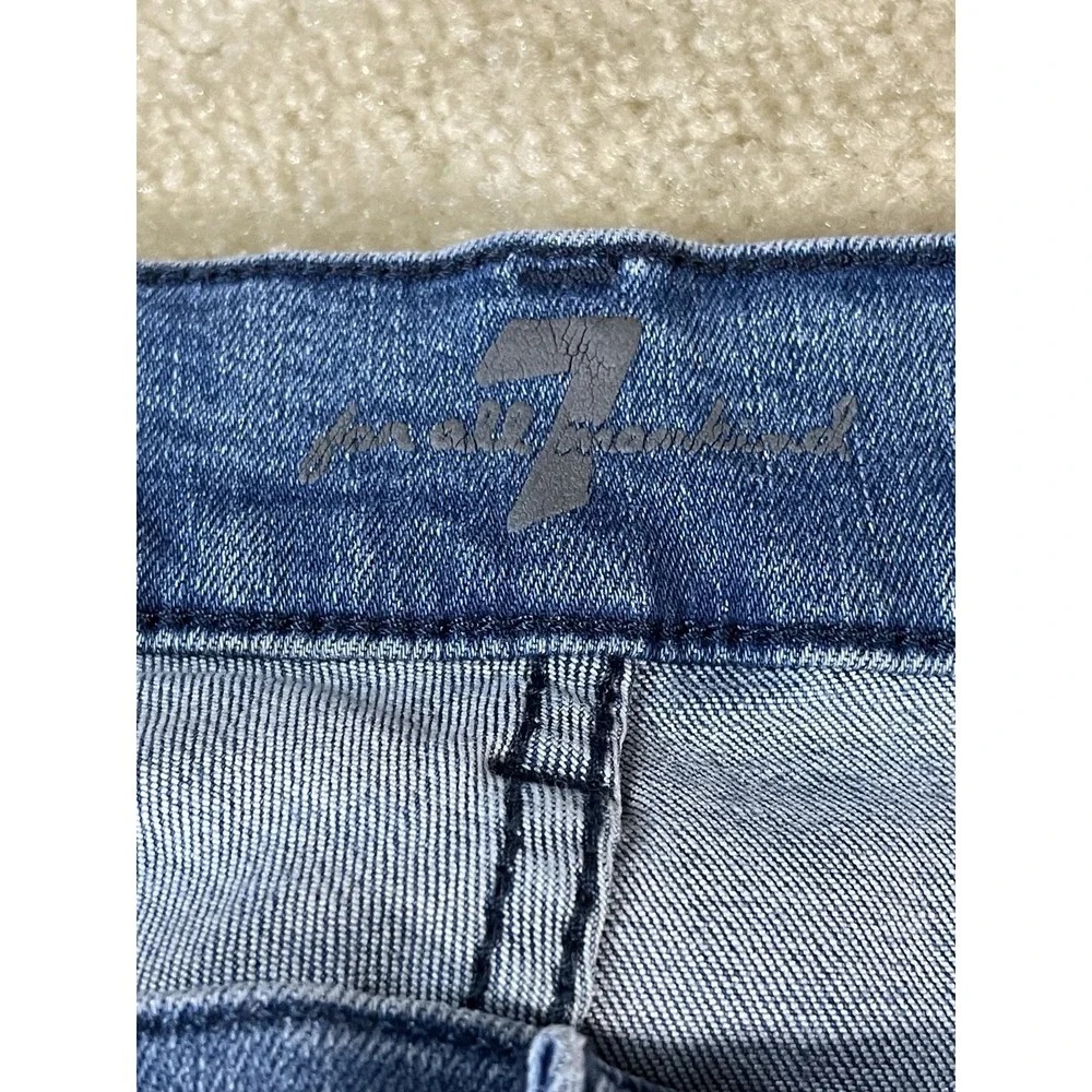 7 For All Mankind Slimmy Jeans Mens 38x32 Blue Wash Slim Straight Stretch Denim